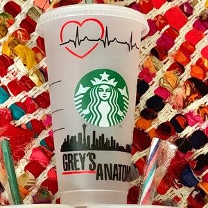 Venti Starbucks cold cup “Greys anatomy”
